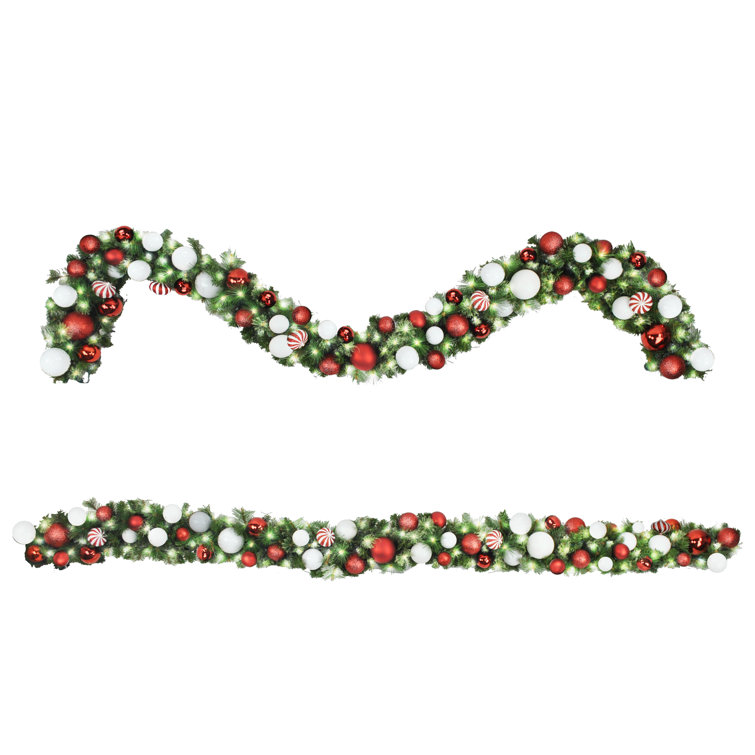 Queens of Christmas 108'' in. Lighted Faux Garland Wayfair